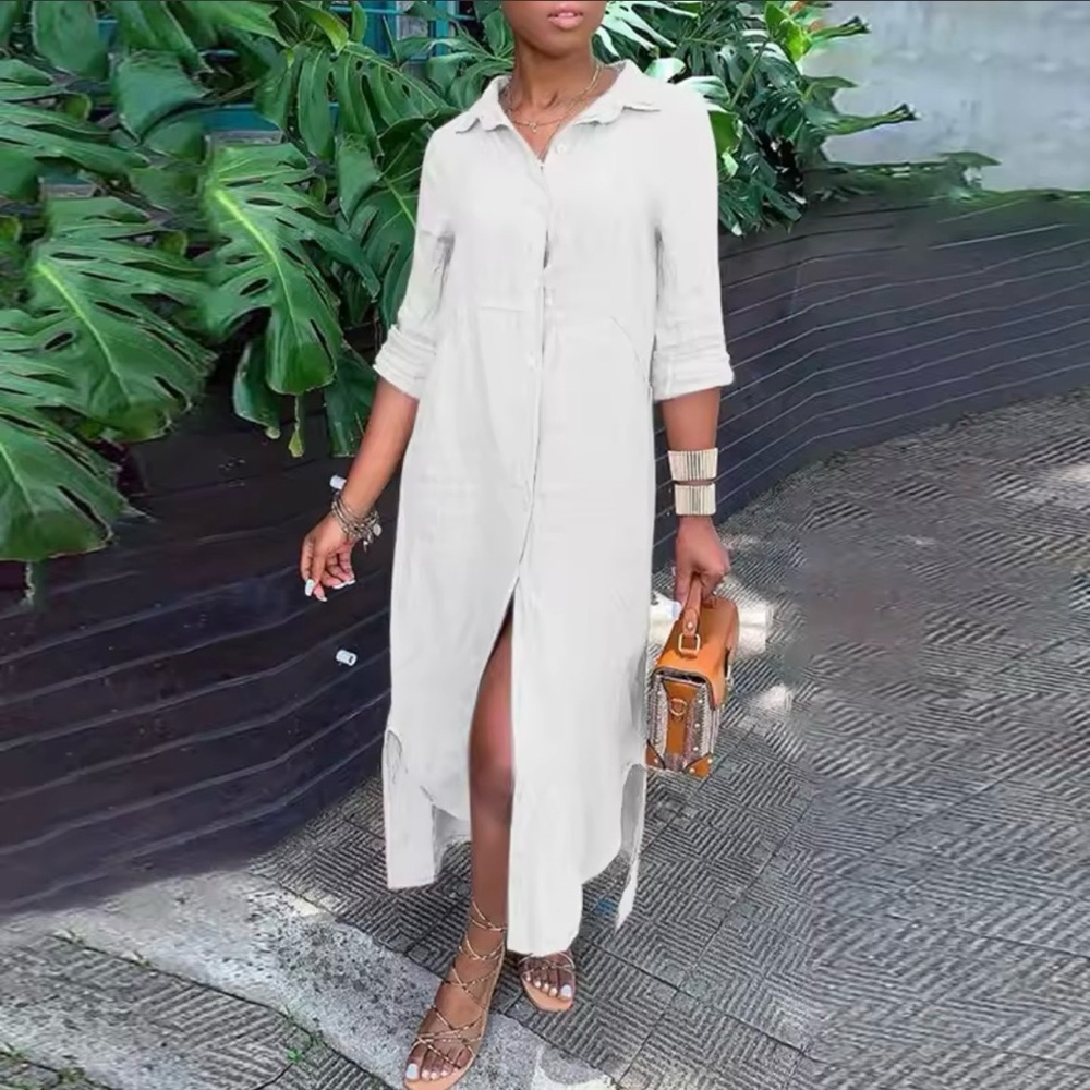 Elegant White Shirt Dress
